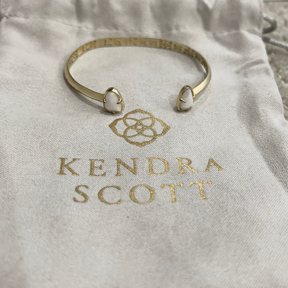 Kendra Scott white and gold cuff bracelet